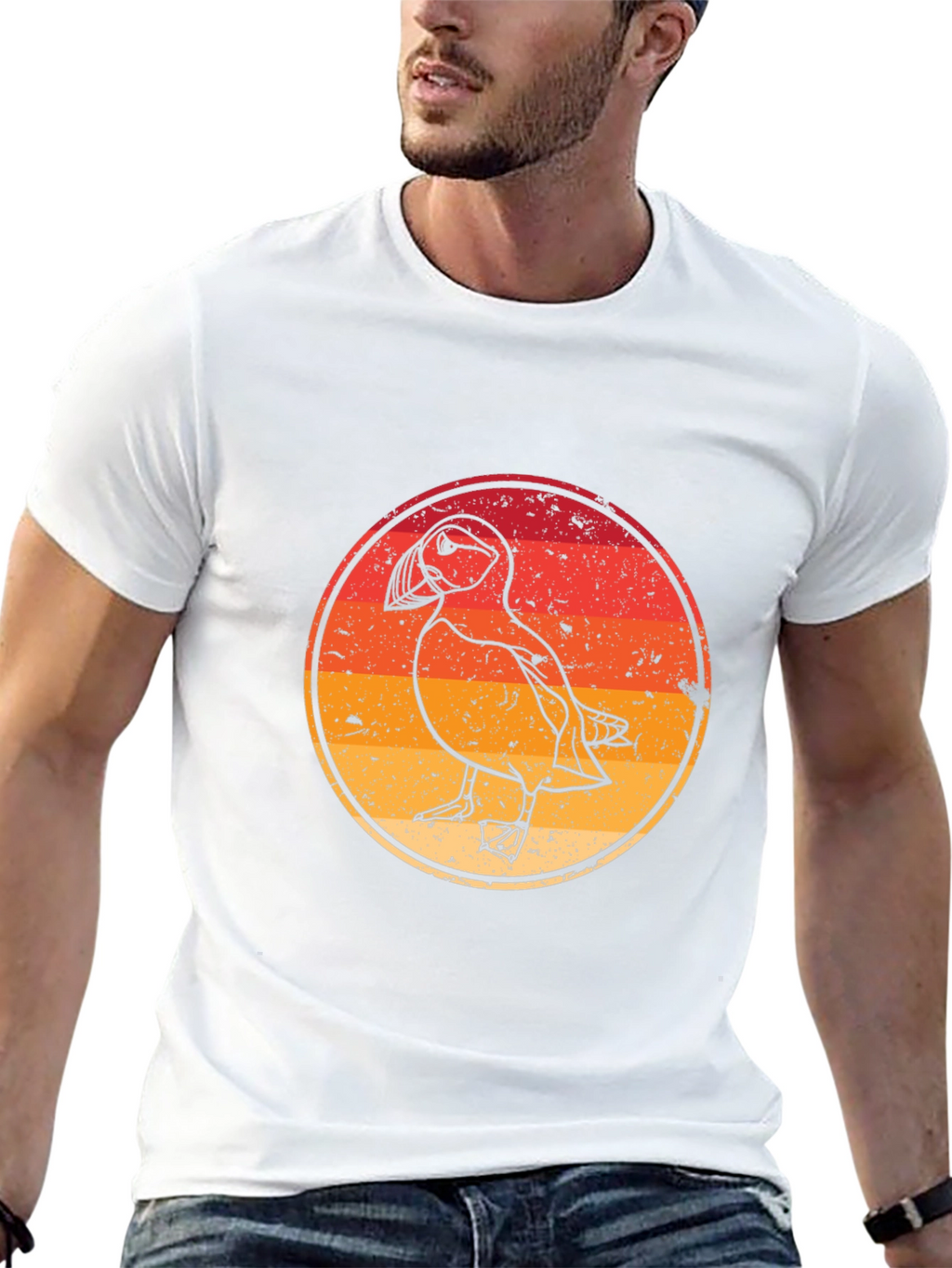 Puffin Graphic Tee - Retro Style