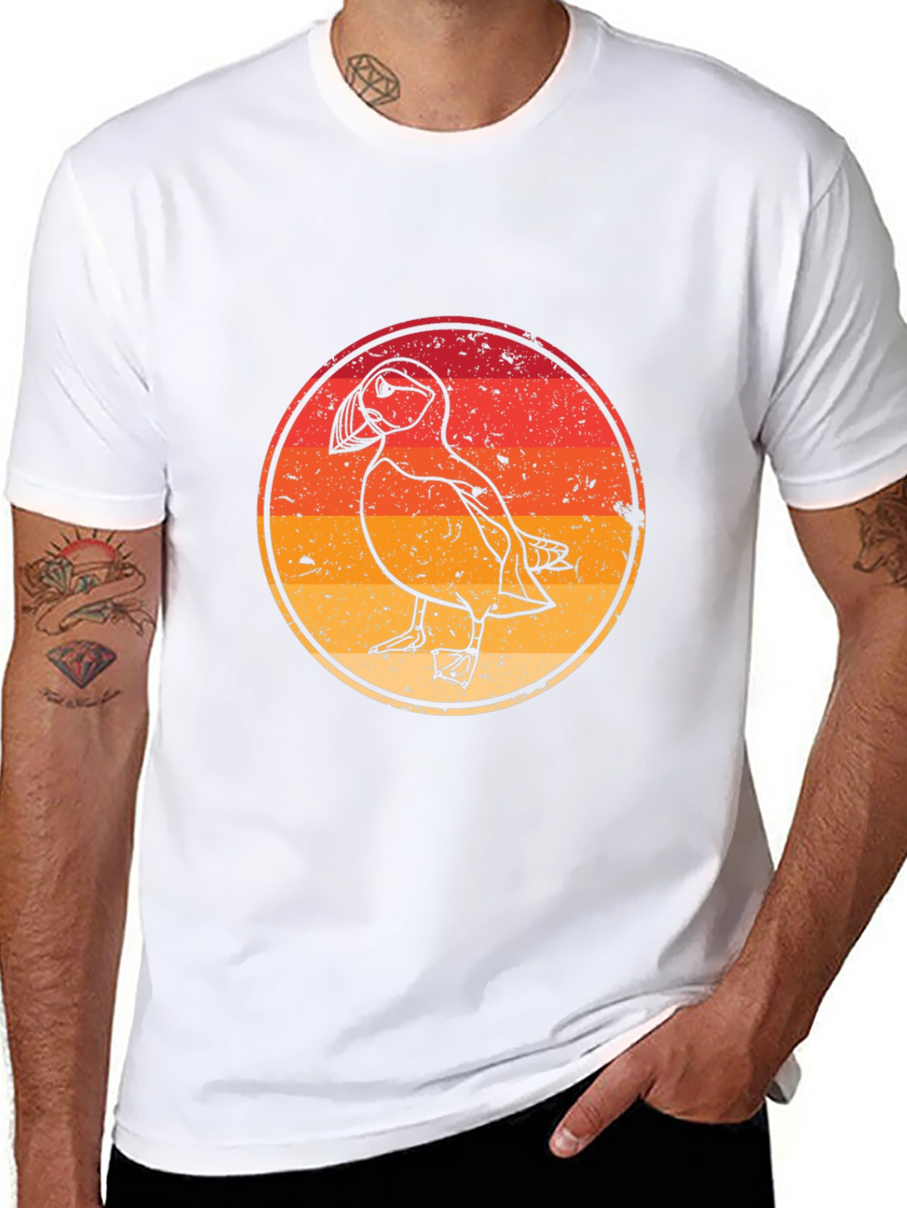 Puffin Graphic Tee - Retro Style