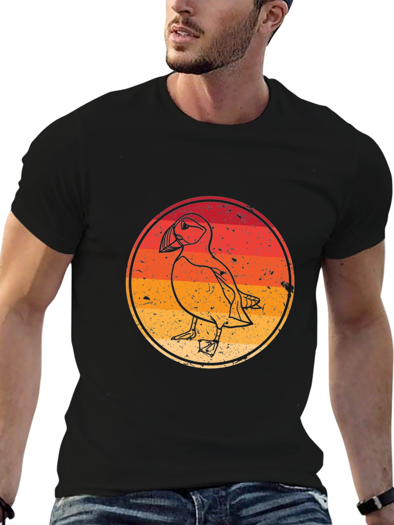 Puffin Graphic Tee - Retro Style