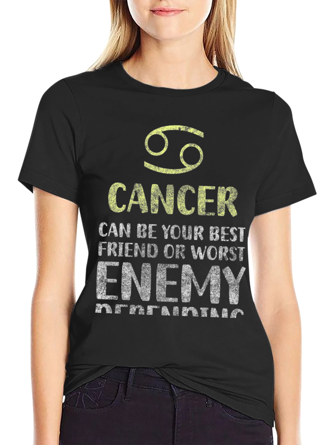 Cancer Zodiac Graphic T-Shirt - Best Friend Worst Enemy