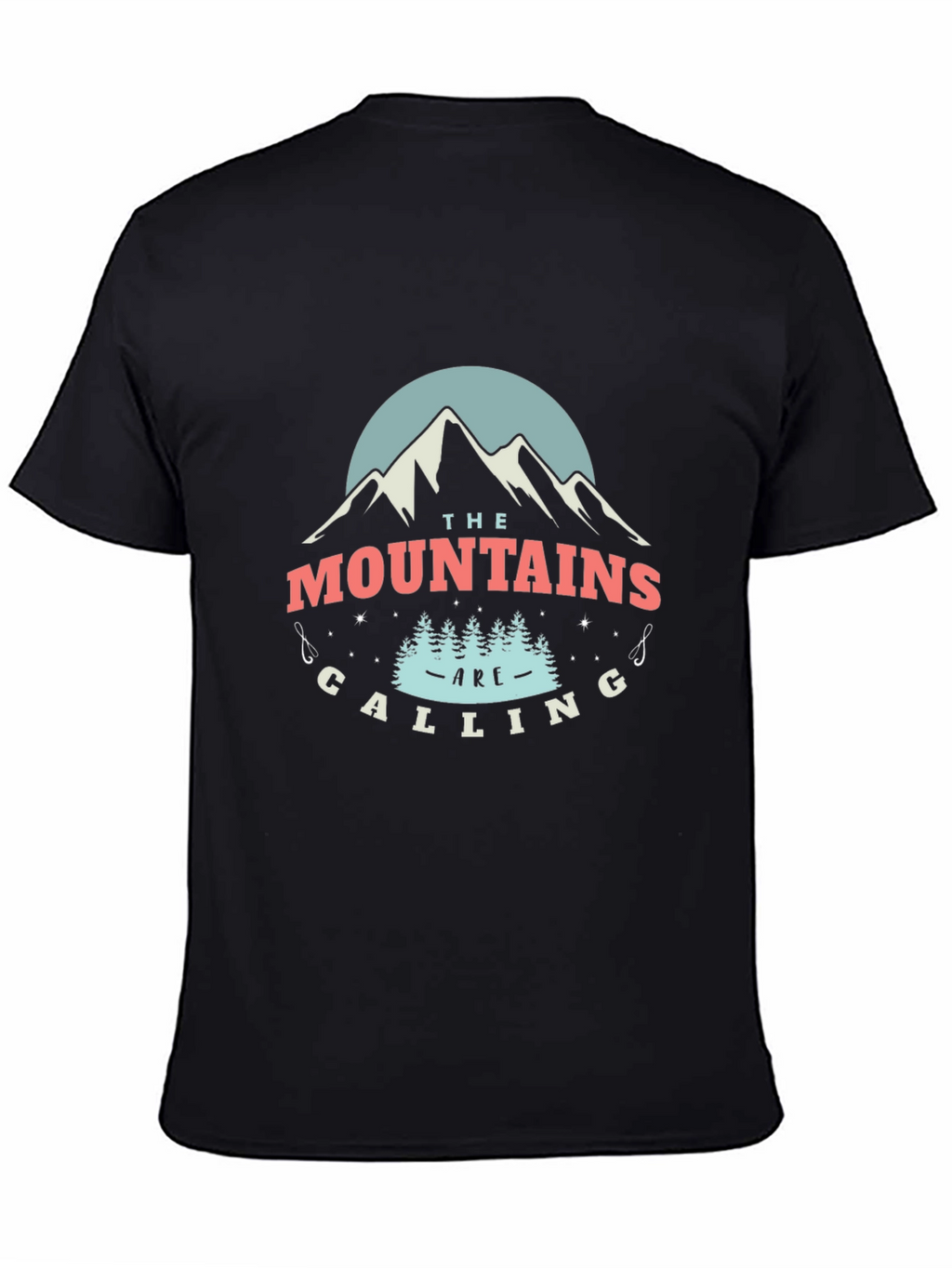 Mountains Are Calling Black Graphic T-Shirt
