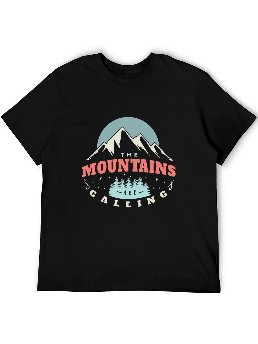 Mountains Are Calling Black Graphic T-Shirt