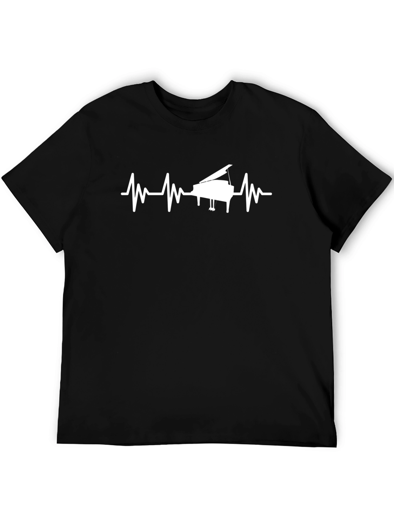 Piano Heartbeat Graphic Tee - Music Lover Shirt