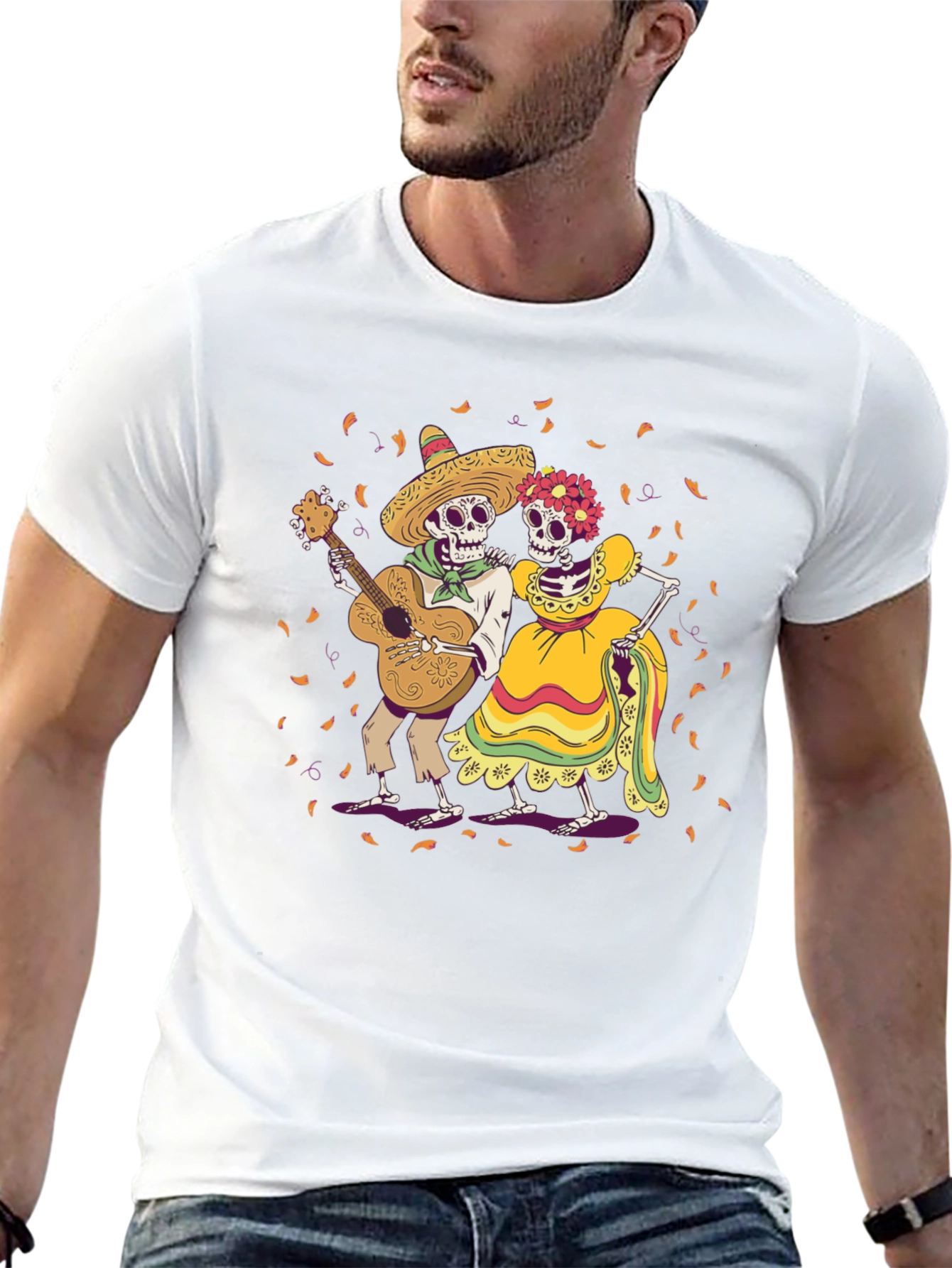 Day of the Dead Skeleton Couple Graphic Tee