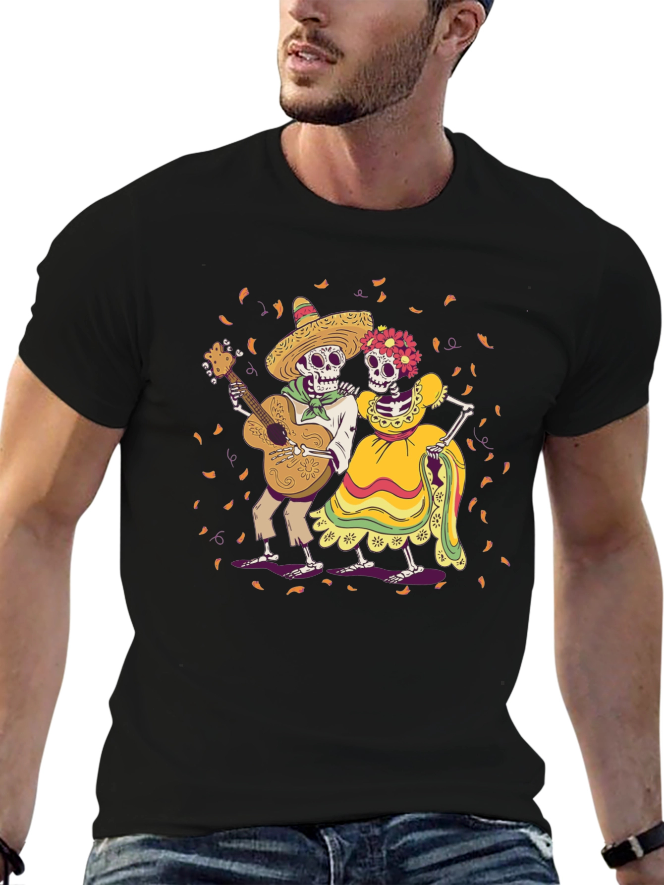 Day of the Dead Skeleton Couple Graphic Tee