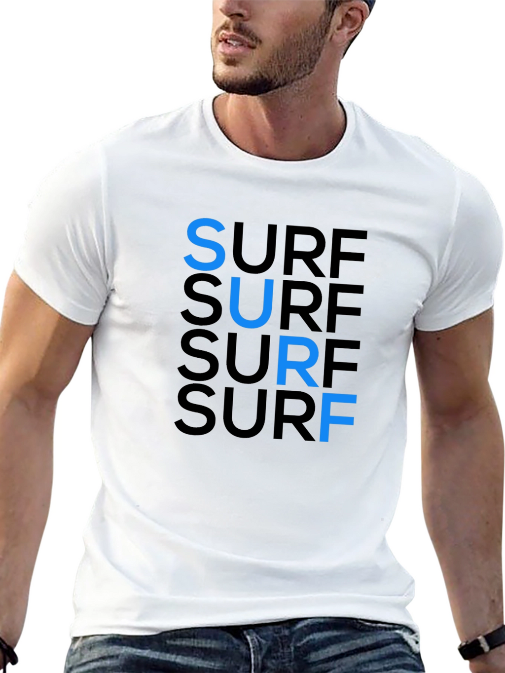 Surf Graphic Tee - Cool Blue Accent
