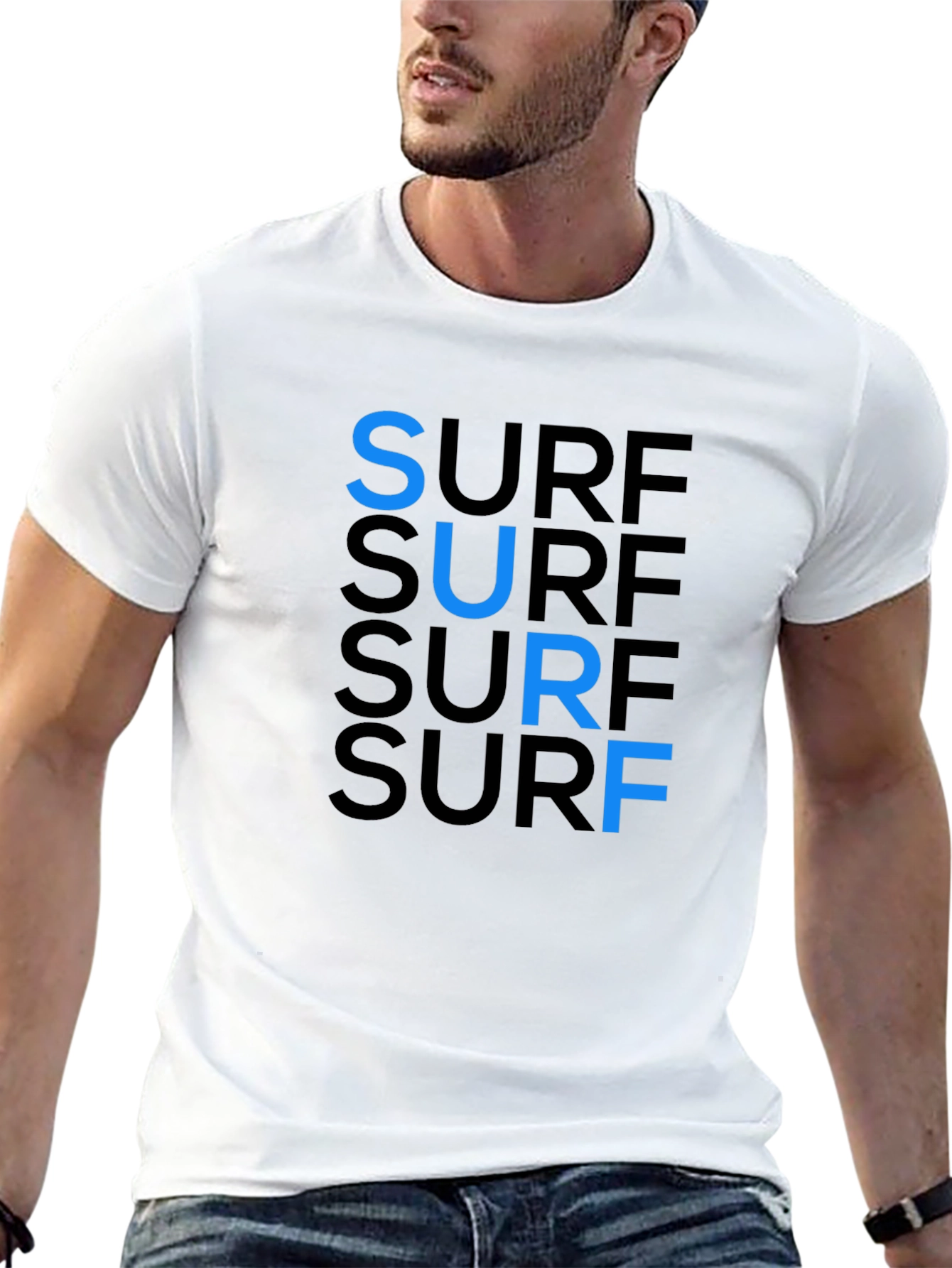 Surf Graphic Tee - Cool Blue Accent