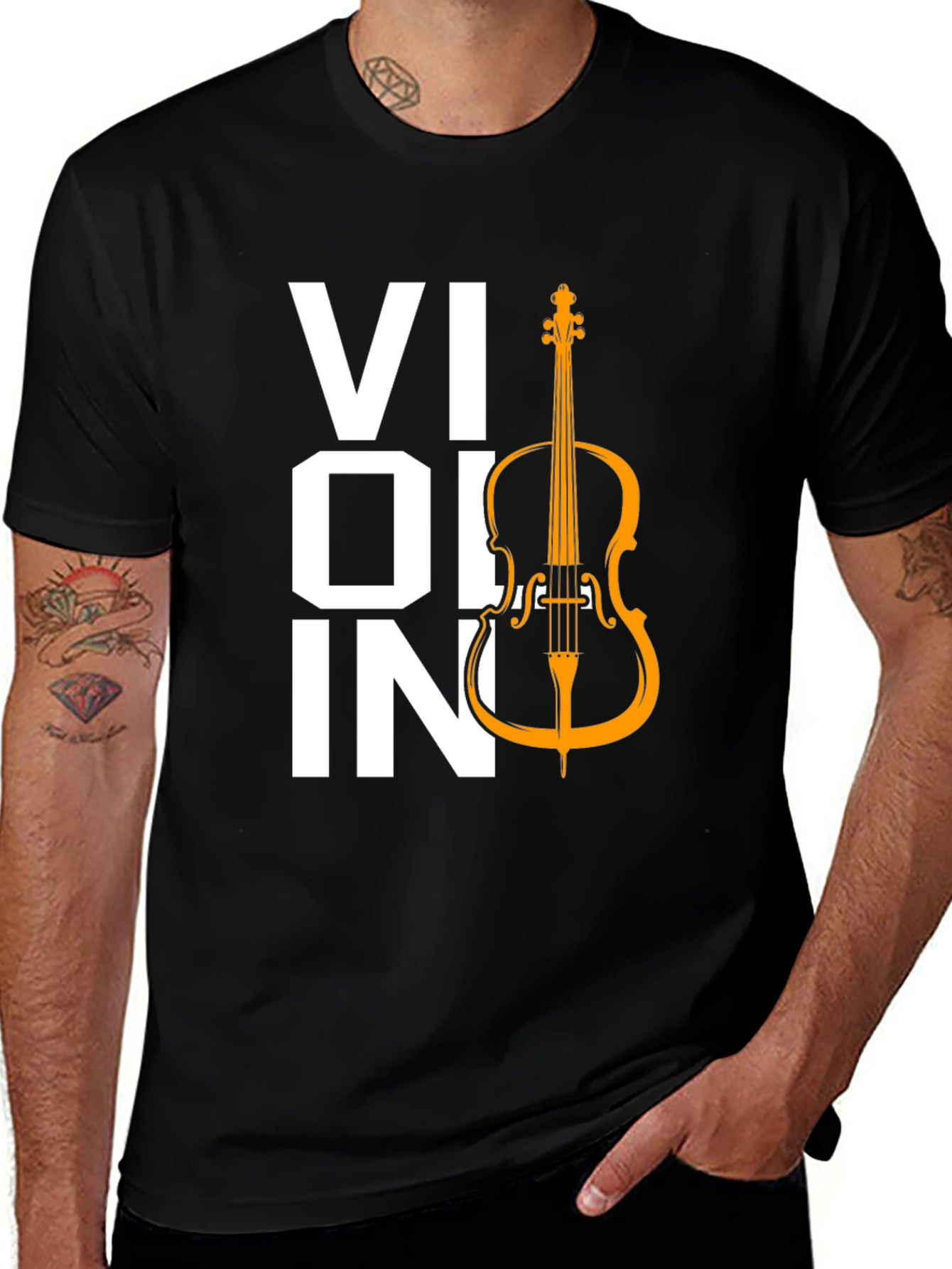 Violin Graphic Tee - Music Lover T-Shirt