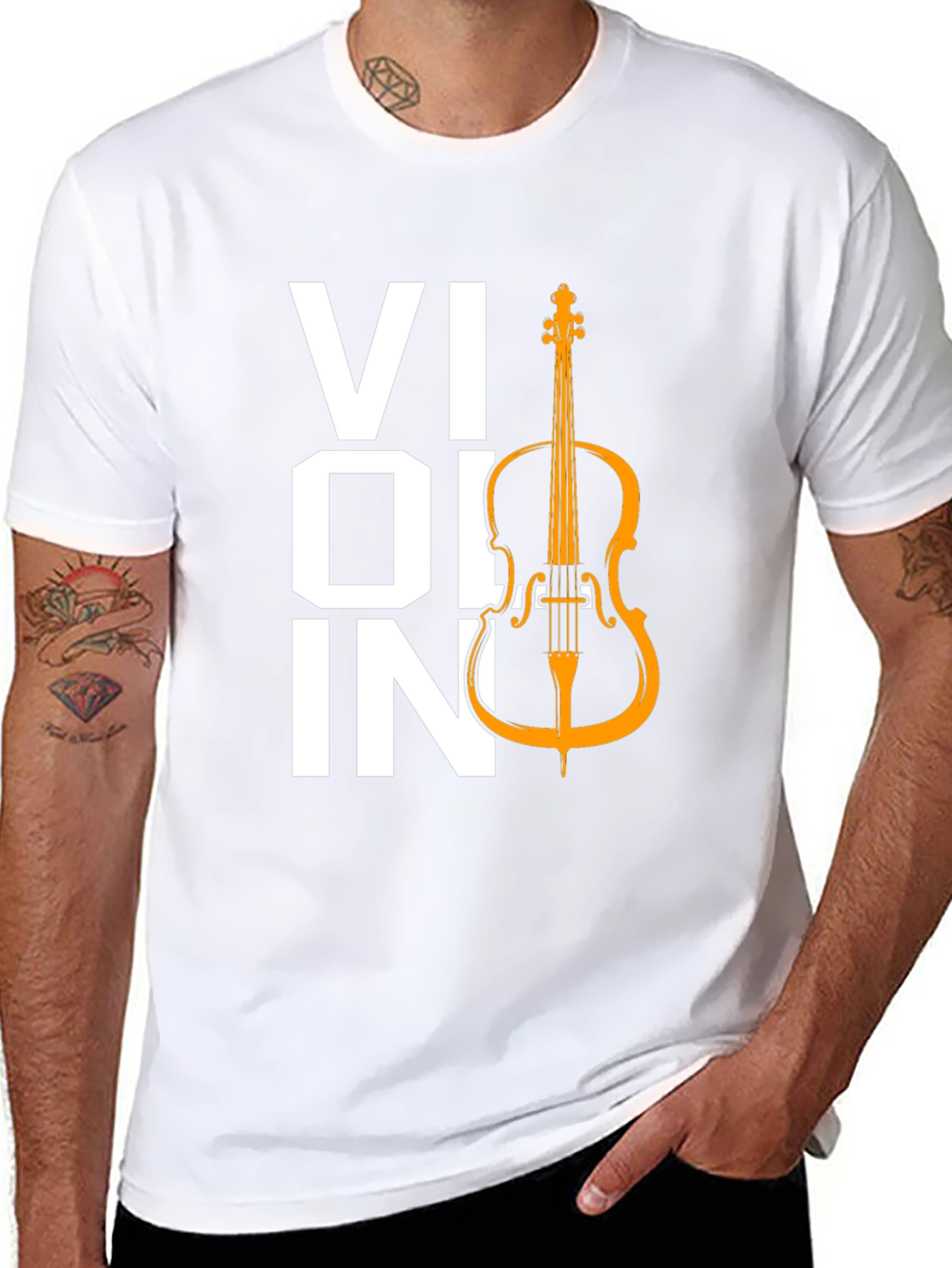 Violin Graphic Tee - Music Lover T-Shirt