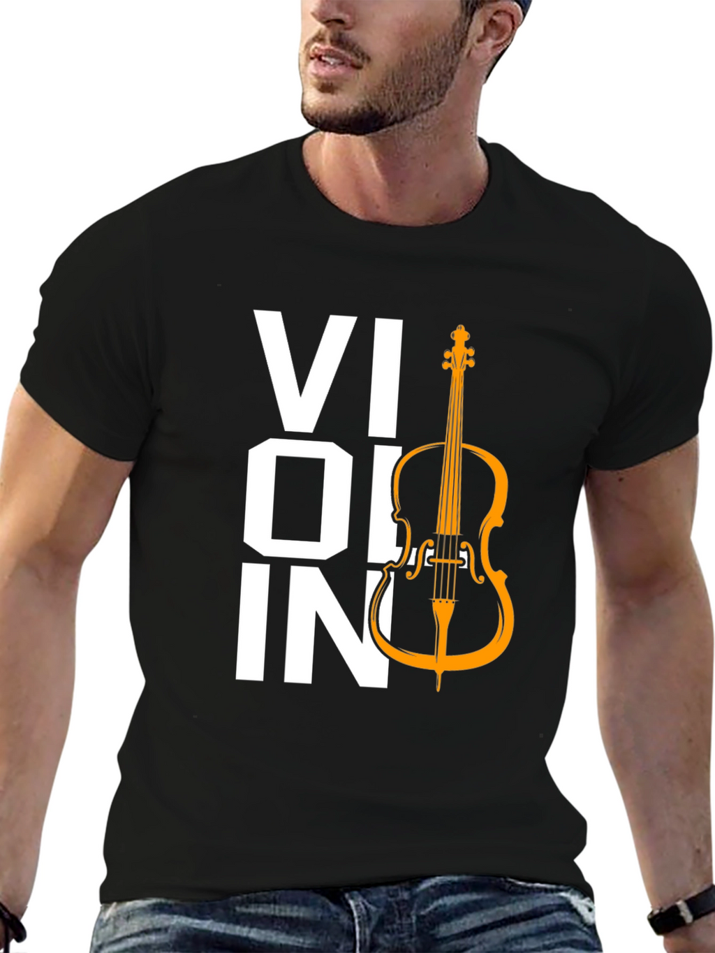 Violin Graphic Tee - Music Lover T-Shirt