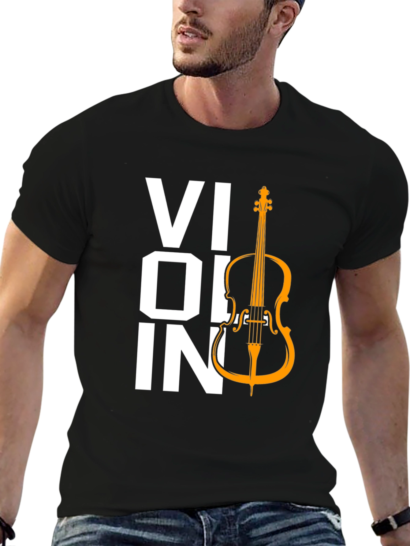 Violin Graphic Tee - Music Lover T-Shirt