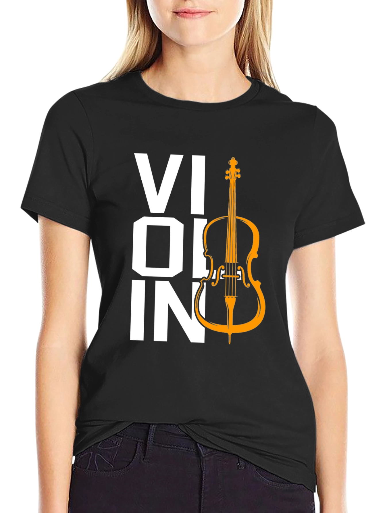Violin Graphic Tee - Music Lover T-Shirt