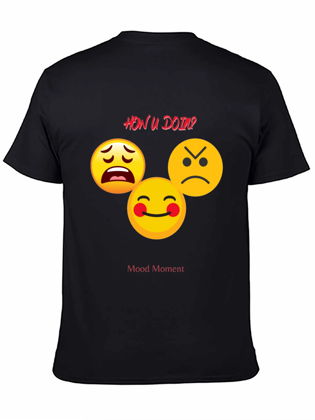 Mood Moment Emoji Graphic Black T-Shirt