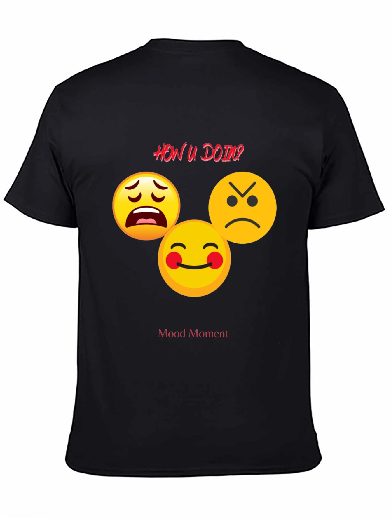 Mood Moment Emoji Graphic Black T-Shirt
