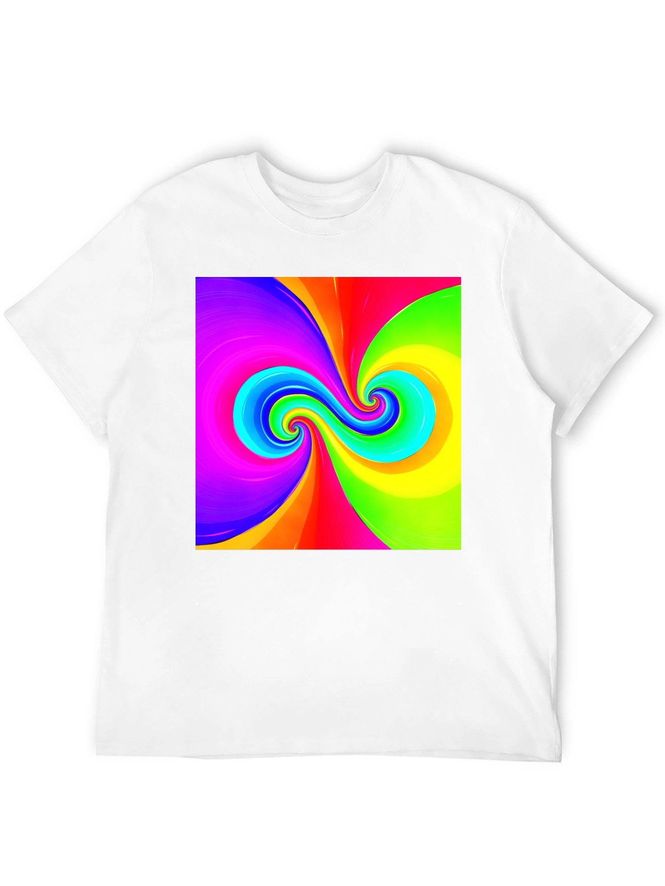 Vibrant Swirl Graphic Black T-Shirt