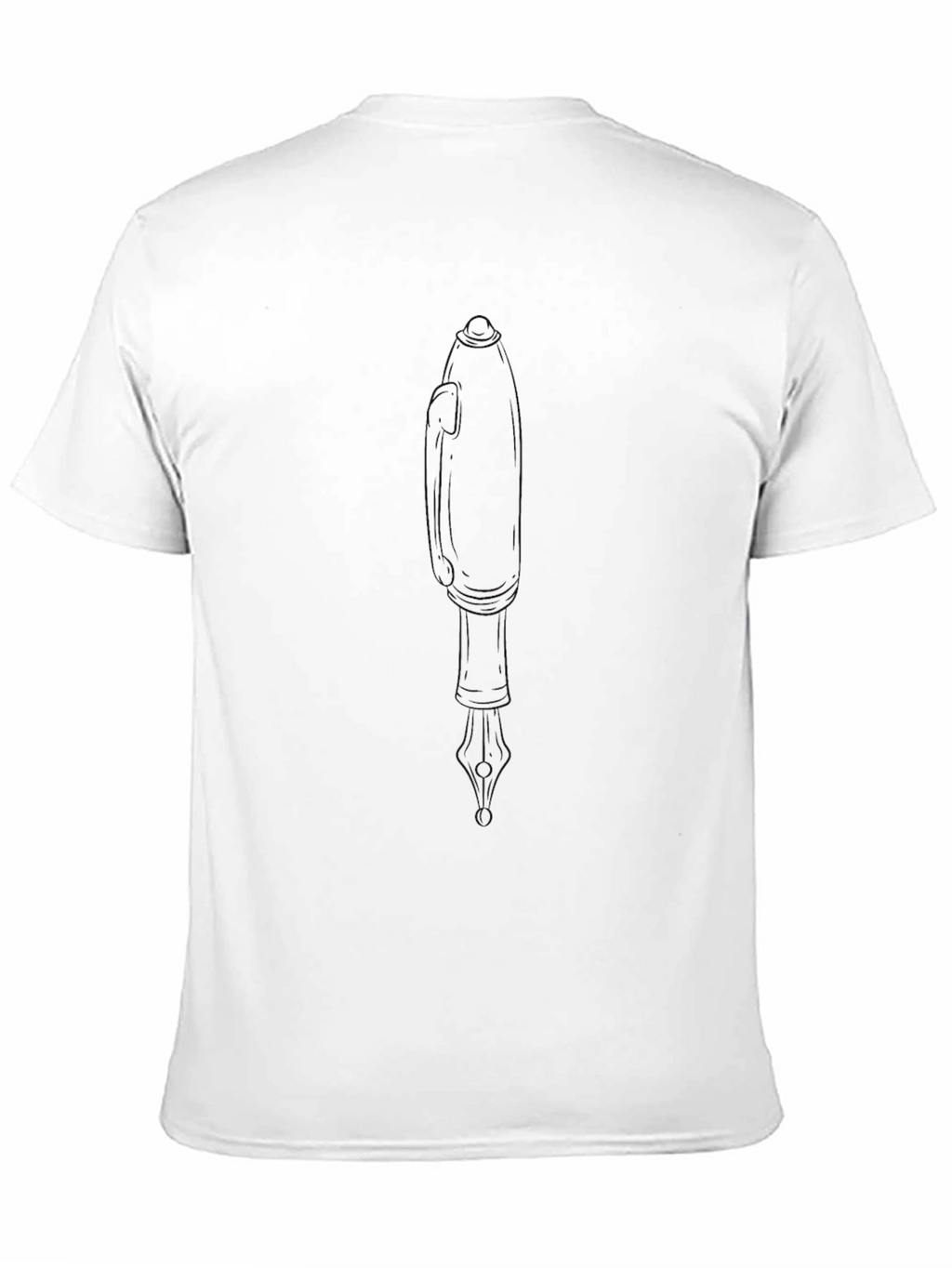 Mens Black Graphic Tee - Unique Pen Design