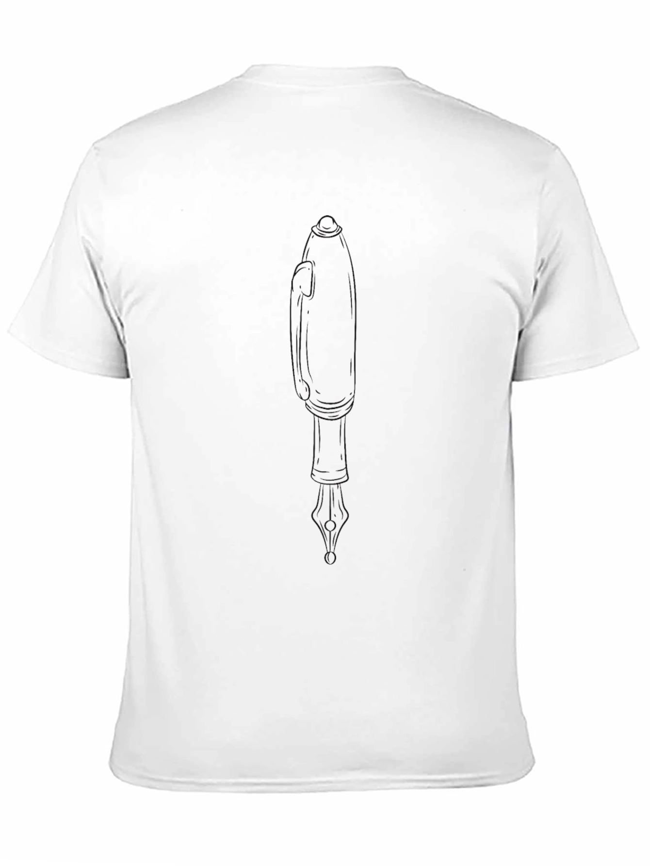 Mens Black Graphic Tee - Unique Pen Design