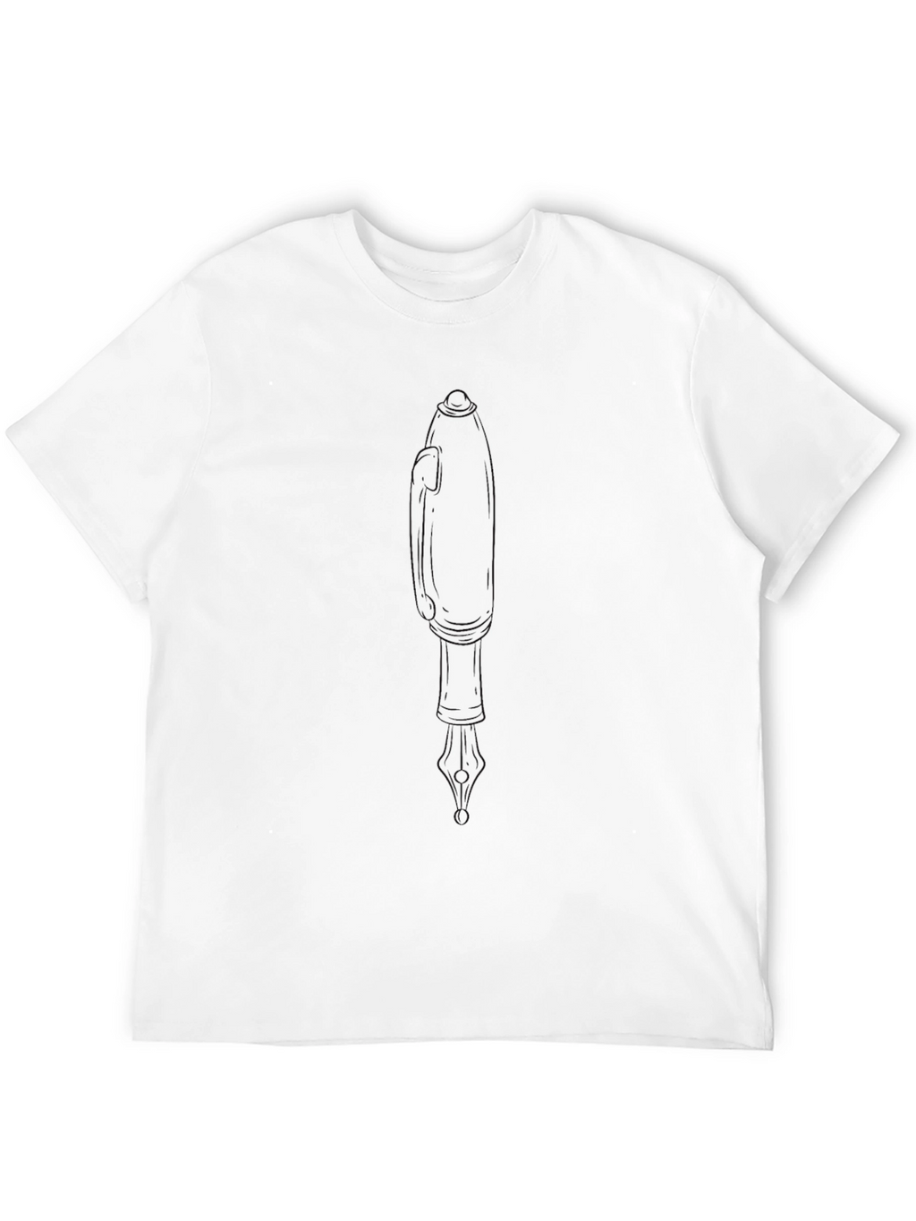 Mens Black Graphic Tee - Unique Pen Design