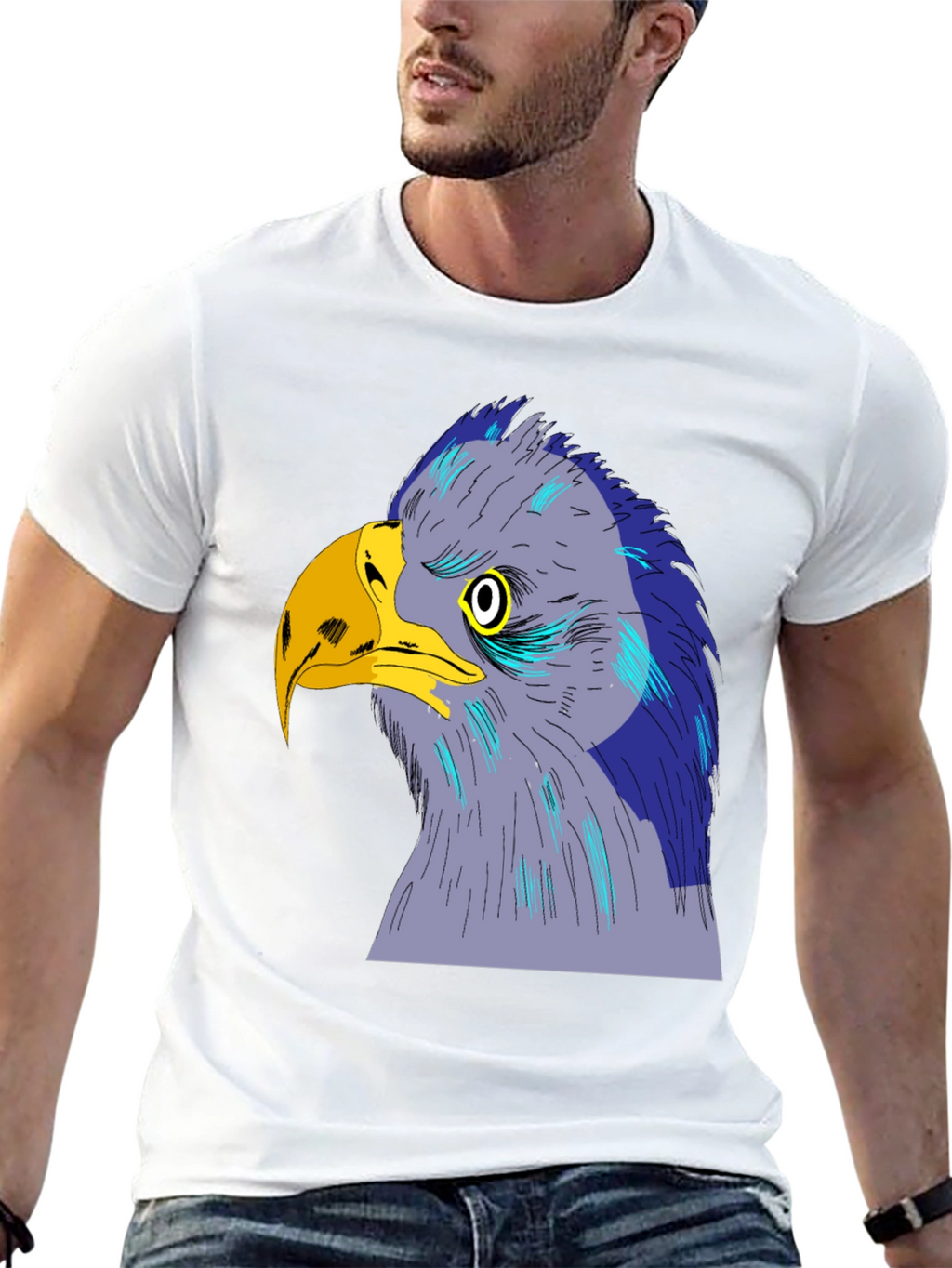 Eagle Graphic Print Black T-Shirt
