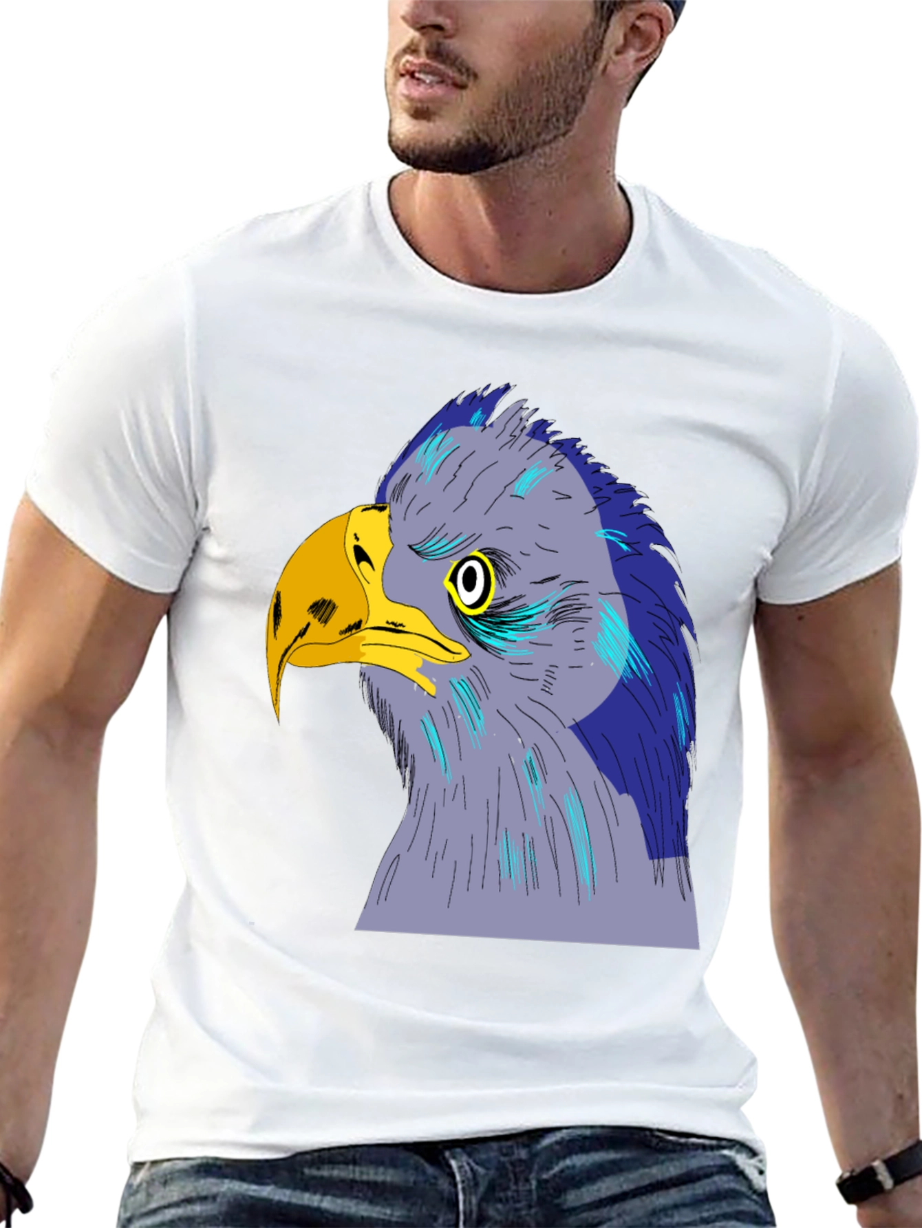 Eagle Graphic Print Black T-Shirt