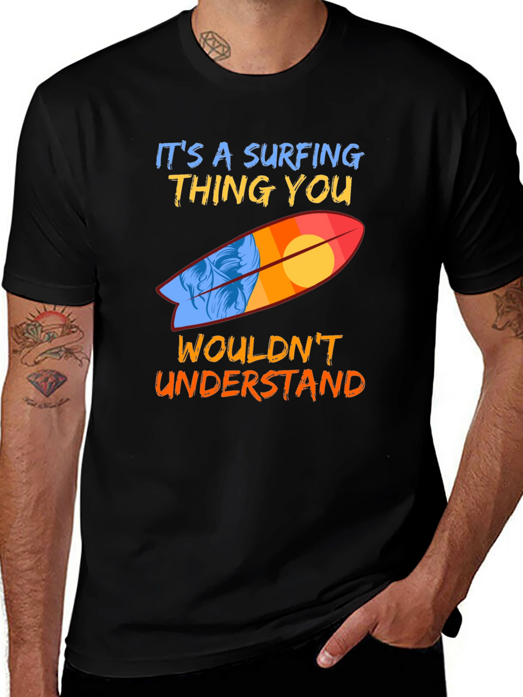Surfing Thing T-Shirt - Black - Mens Surfboard Tee