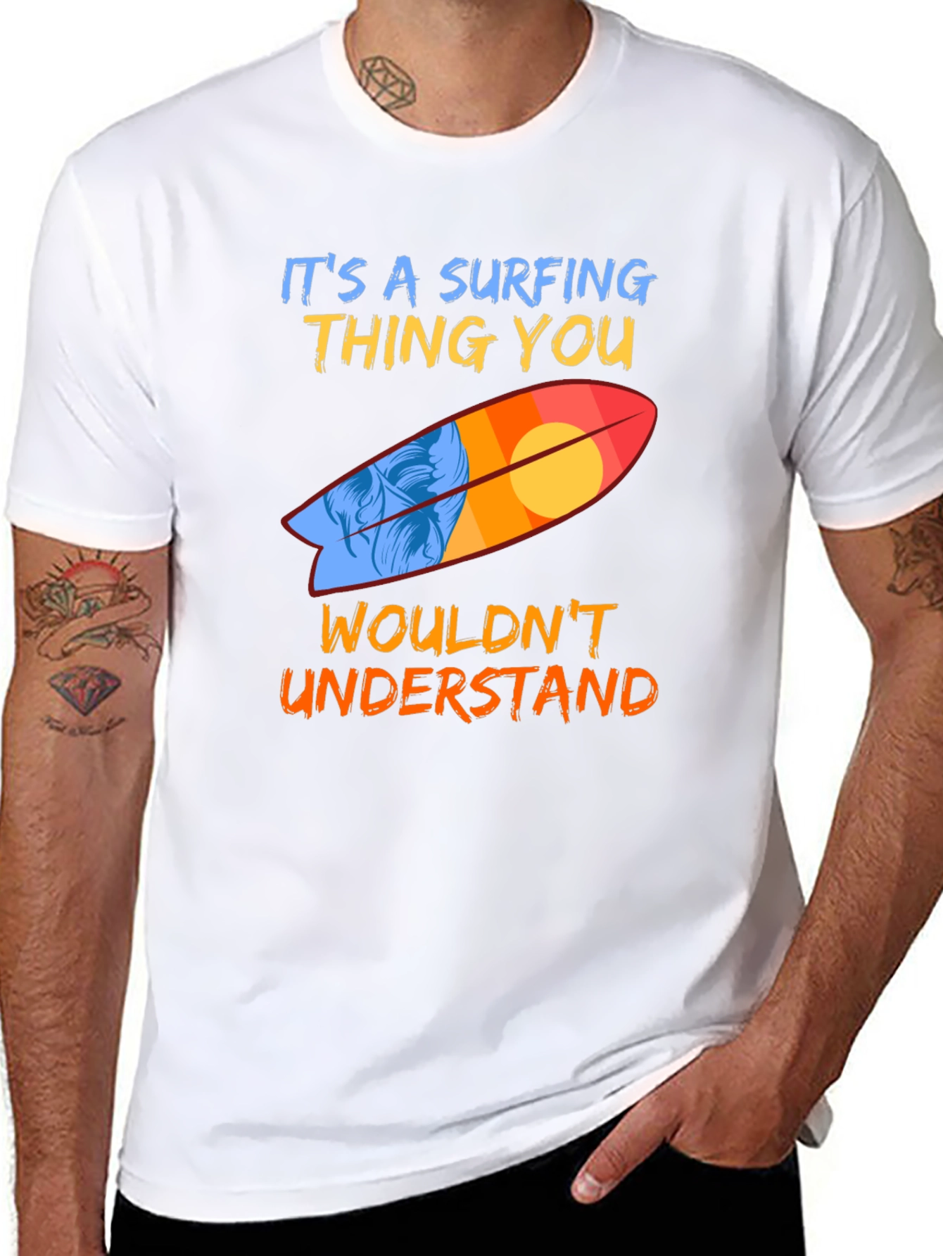 Surfing Thing T-Shirt - Black - Mens Surfboard Tee
