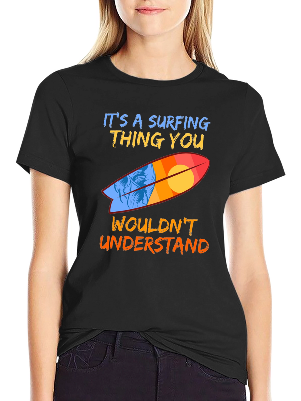 Surfing Thing T-Shirt - Black - Mens Surfboard Tee