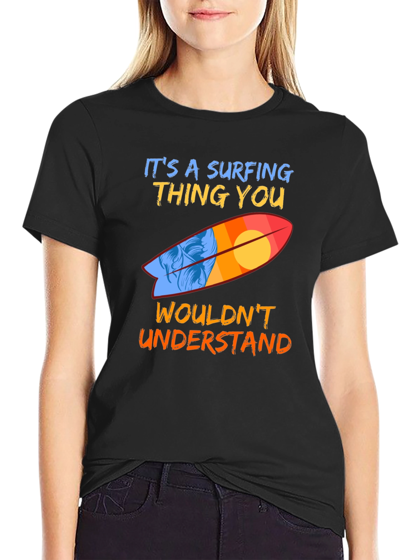 Surfing Thing T-Shirt - Black - Mens Surfboard Tee