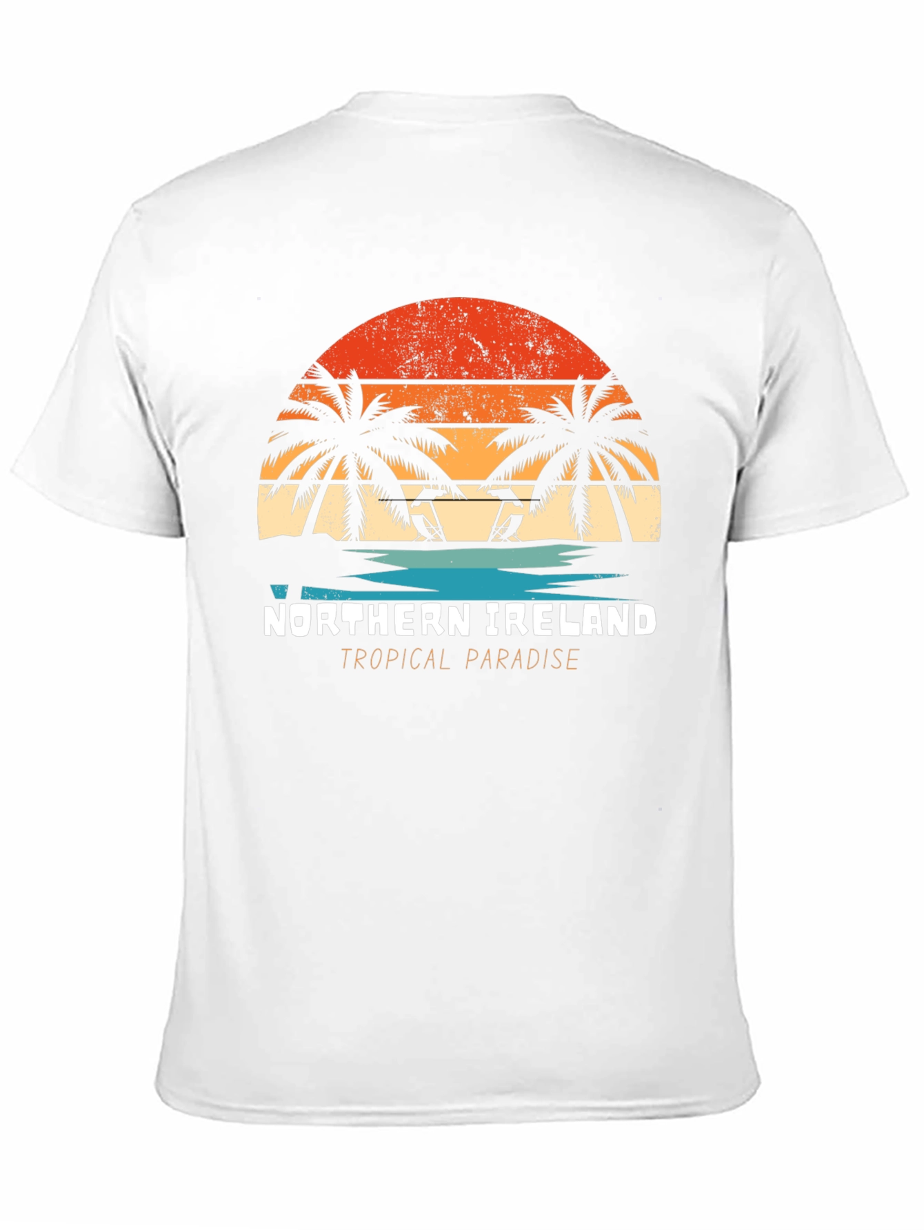 Northern Ireland Tropical Paradise Black T-Shirt