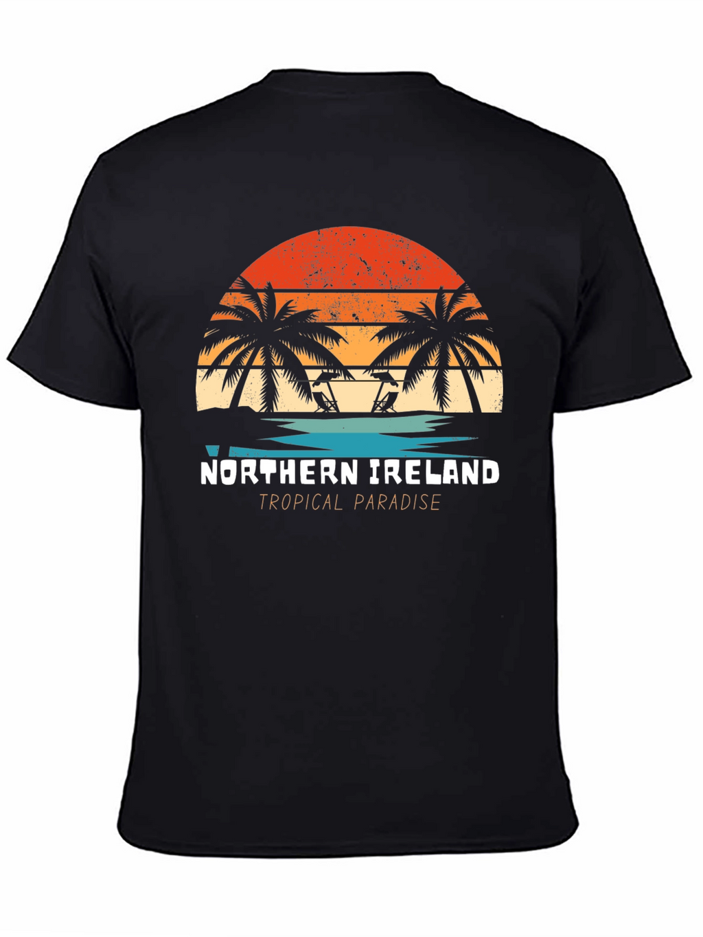 Northern Ireland Tropical Paradise Black T-Shirt