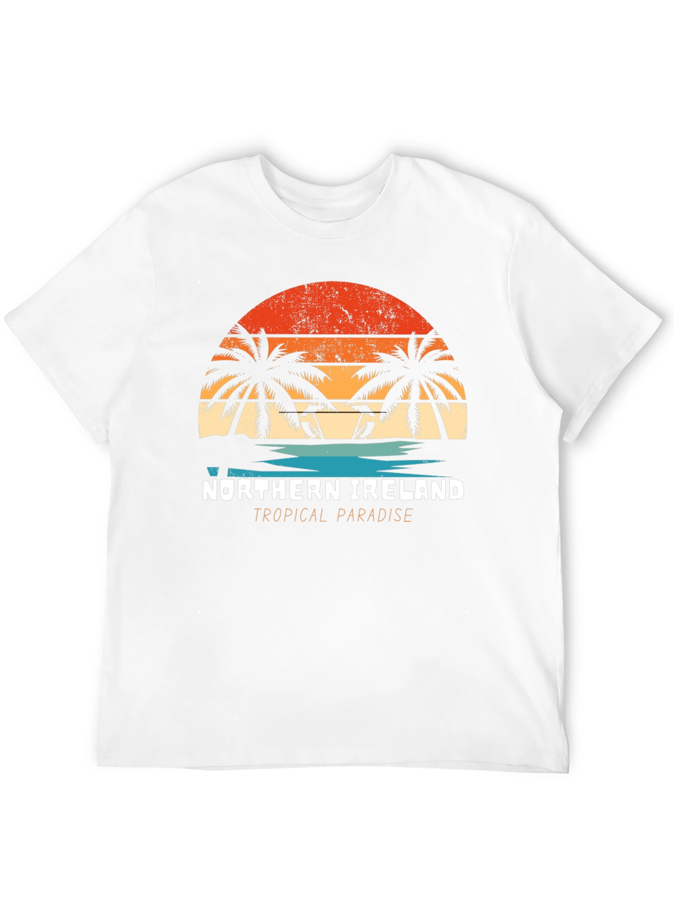 Northern Ireland Tropical Paradise Black T-Shirt