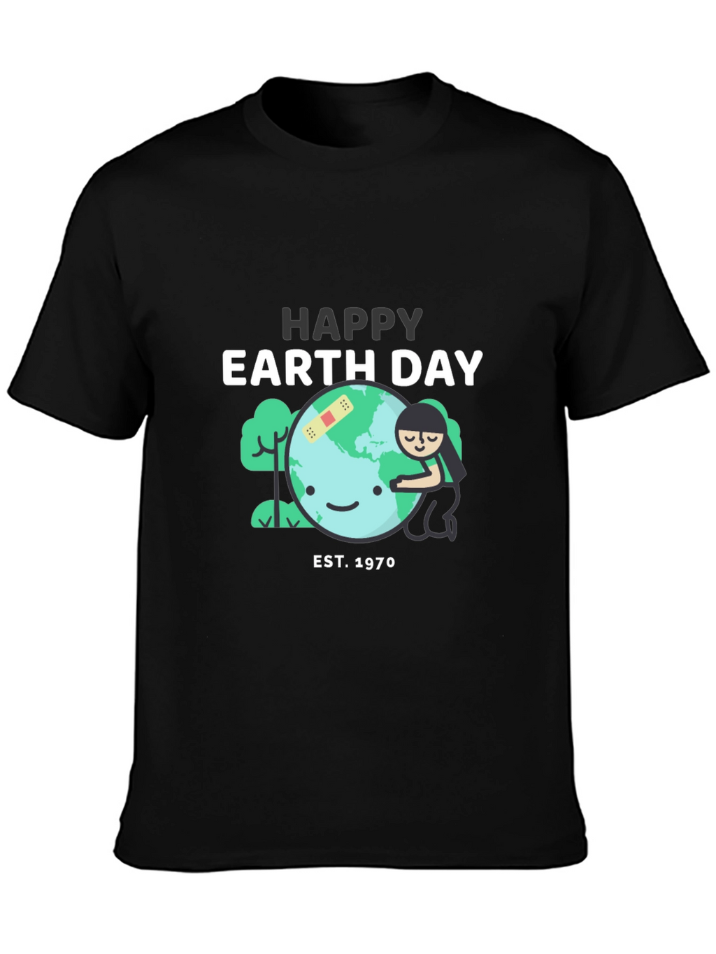 Happy Earth Day Black T-Shirt