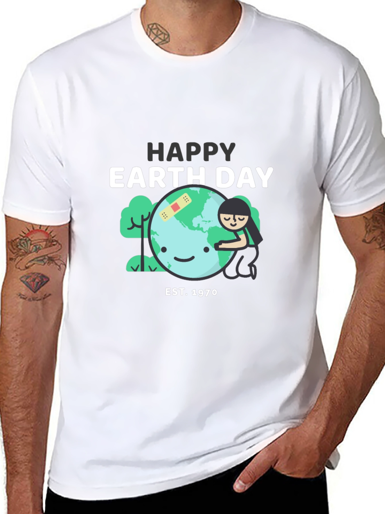 Happy Earth Day Black T-Shirt