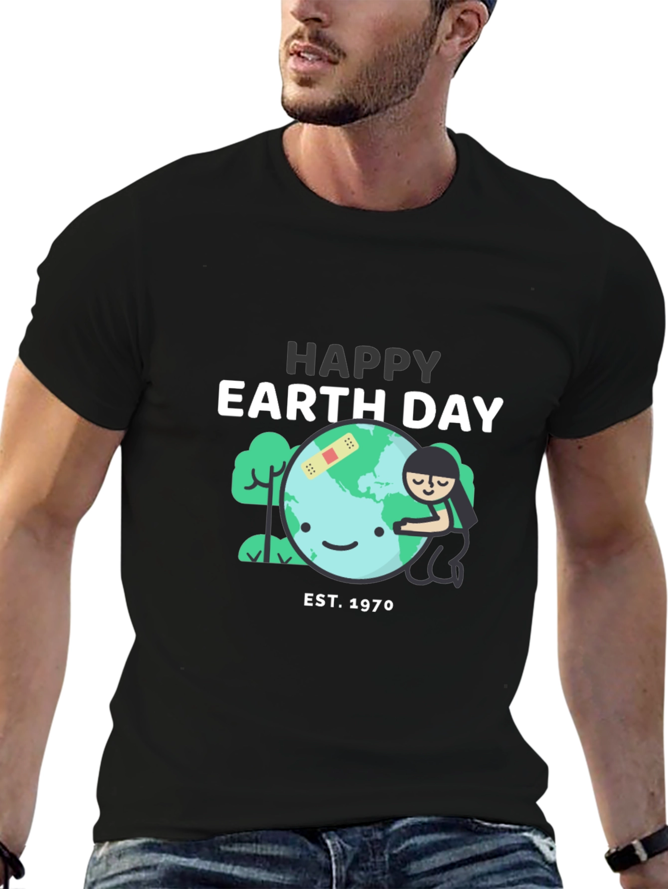 Happy Earth Day Black T-Shirt