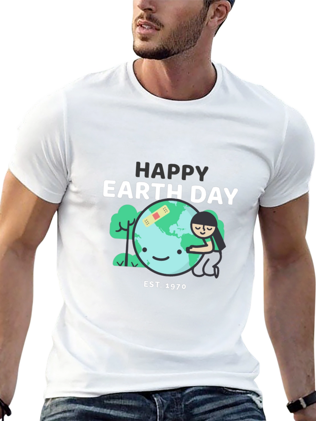 Happy Earth Day Black T-Shirt