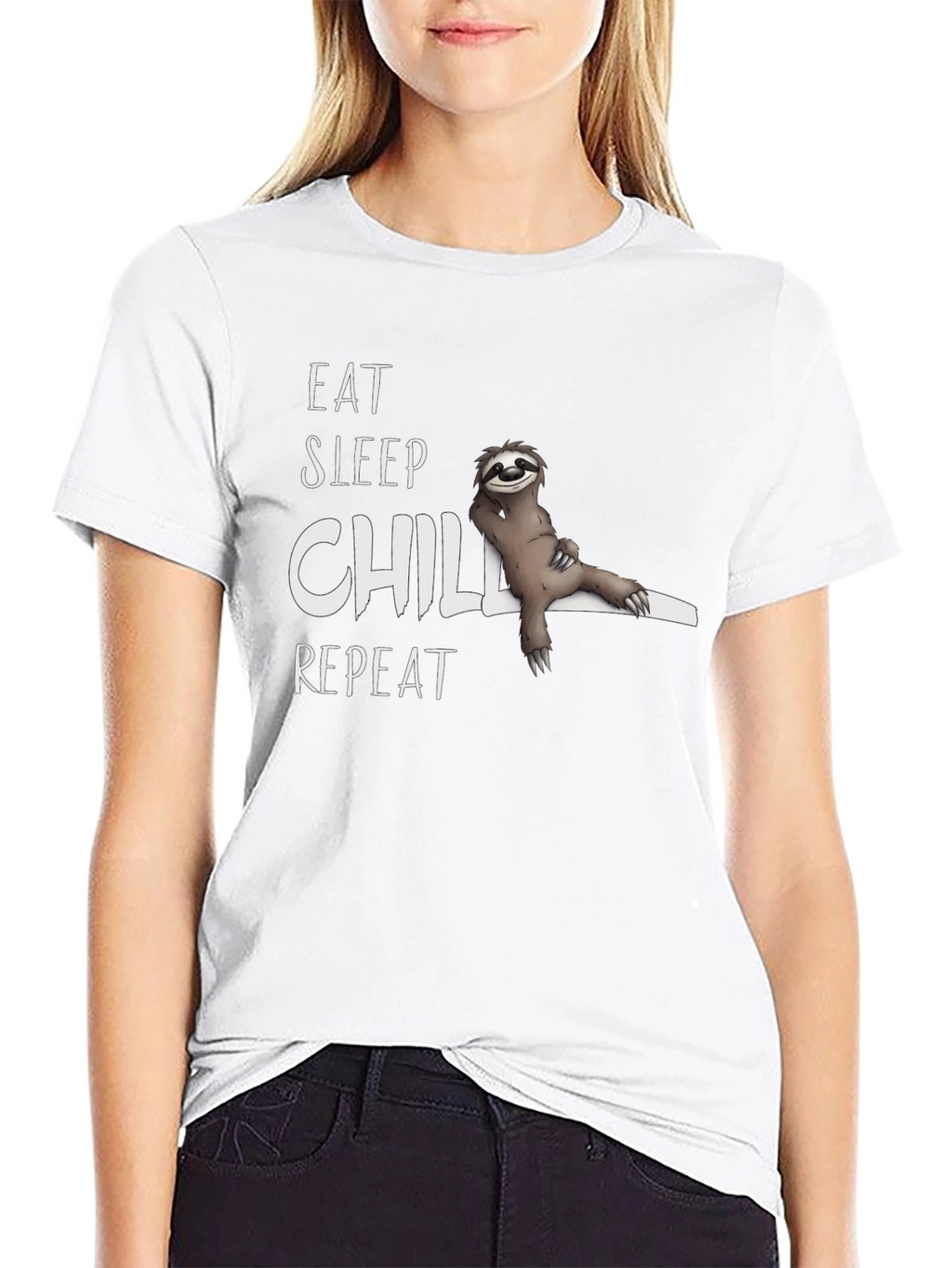 Eat Sleep Chill Repeat Sloth Graphic Tee