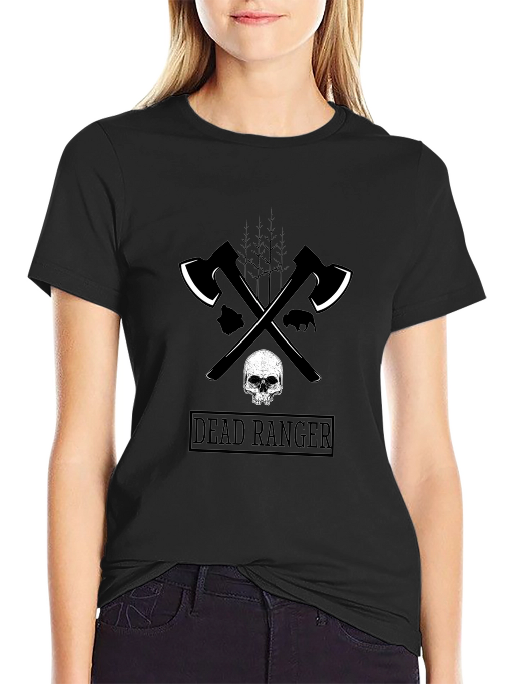 Dead Ranger Graphic T-Shirt - Axe & Skull Design