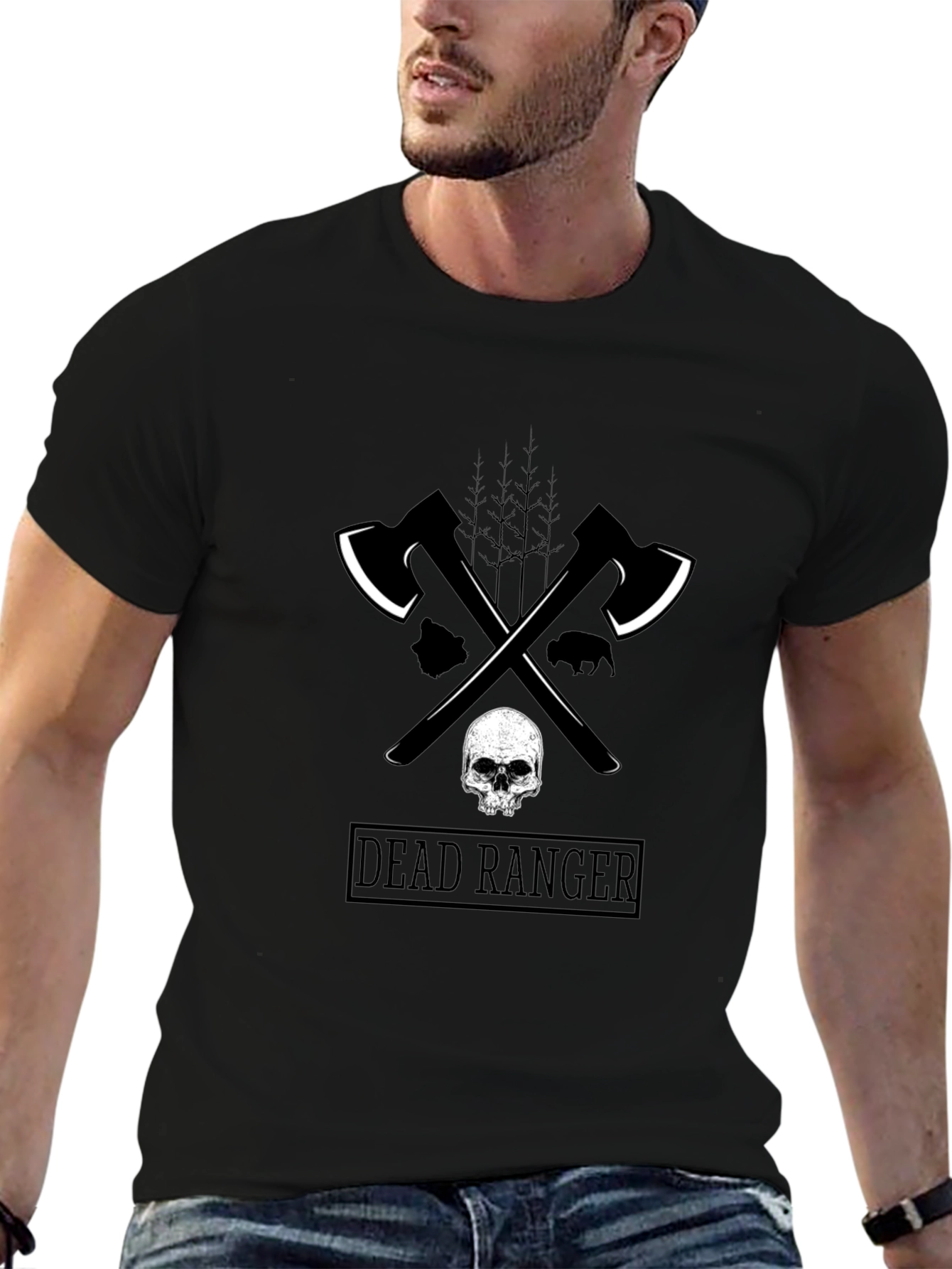 Dead Ranger Graphic T-Shirt - Axe & Skull Design