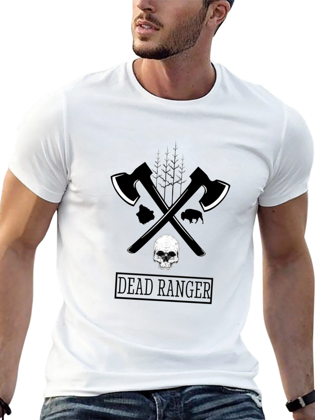 Dead Ranger Graphic T-Shirt - Axe & Skull Design