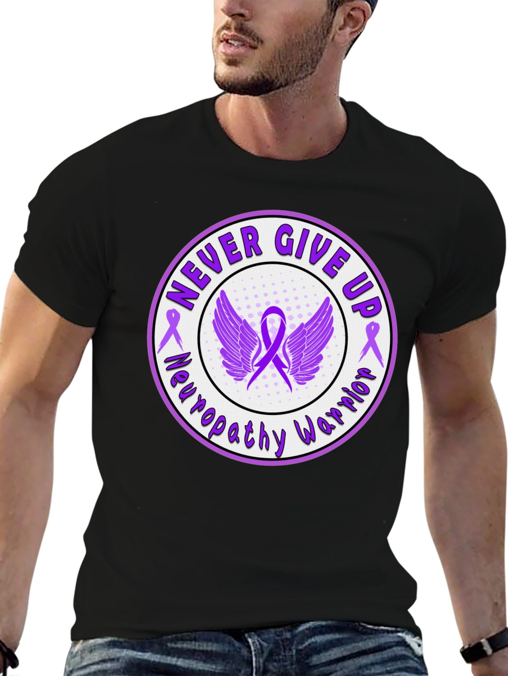 Neuropathy Warrior Never Give Up Awareness T-Shirt