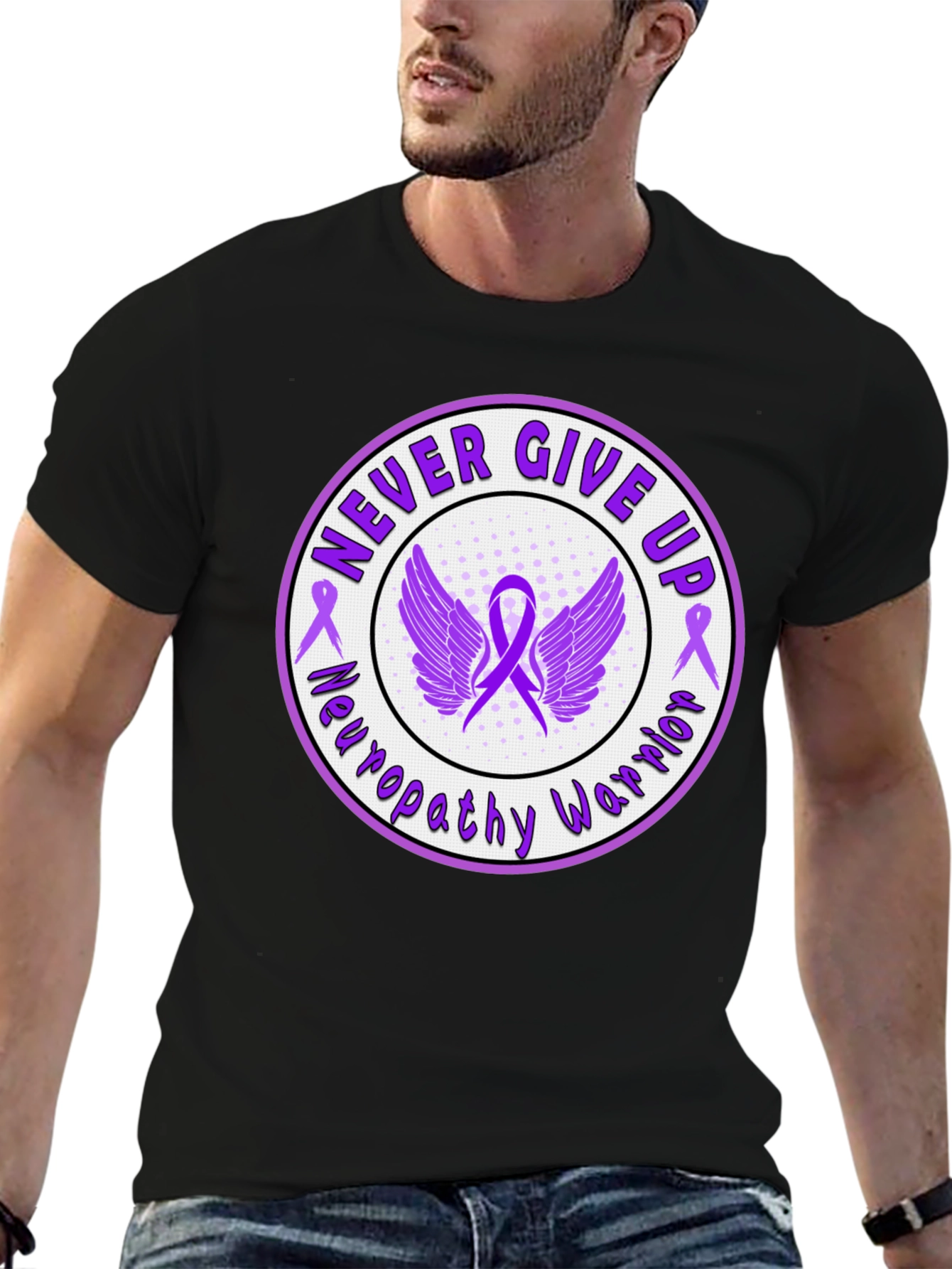 Neuropathy Warrior Never Give Up Awareness T-Shirt
