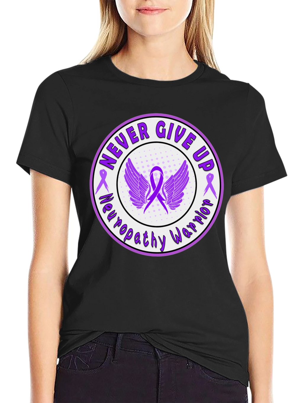 Neuropathy Warrior Never Give Up Awareness T-Shirt