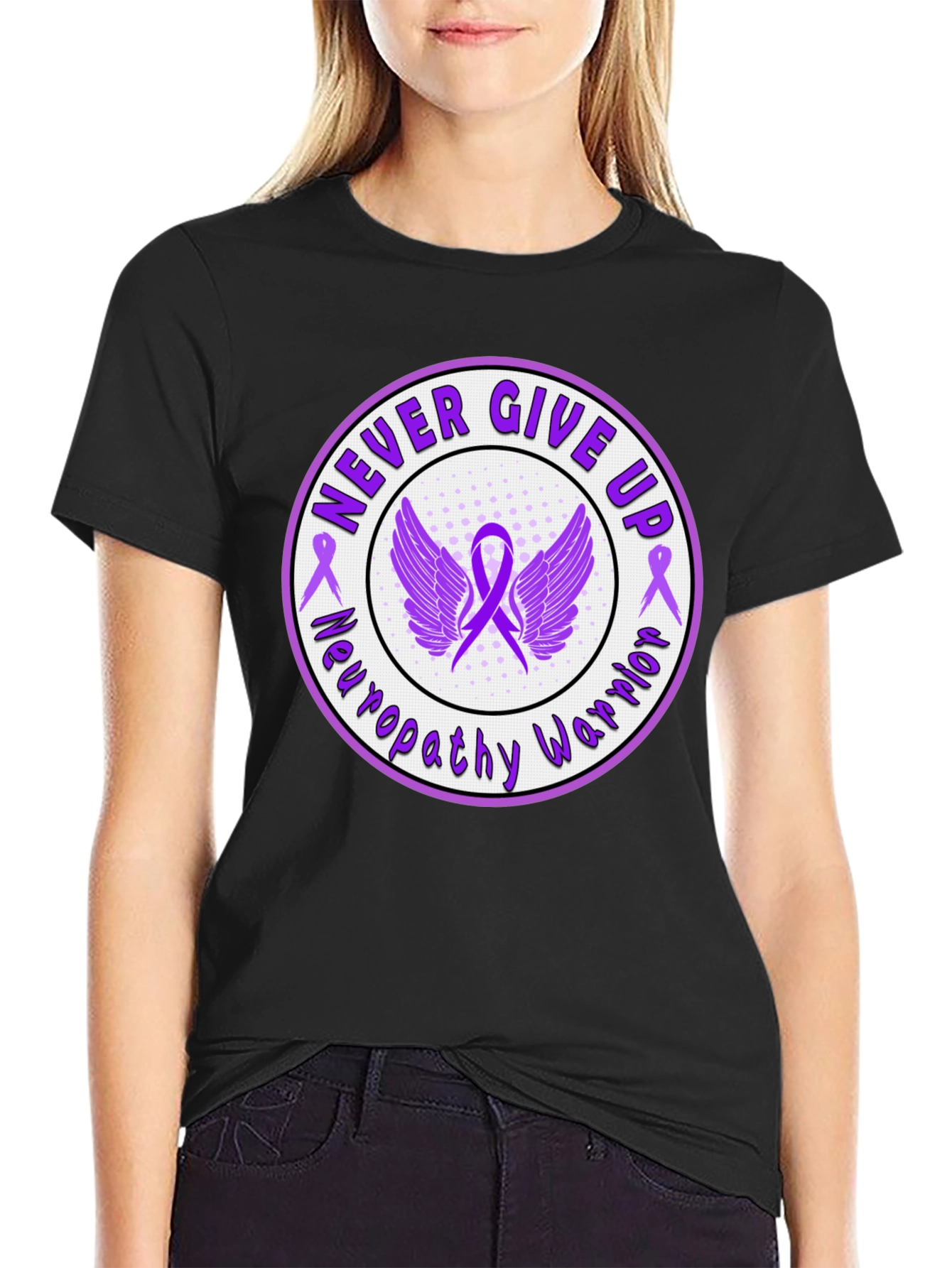 Neuropathy Warrior Never Give Up Awareness T-Shirt