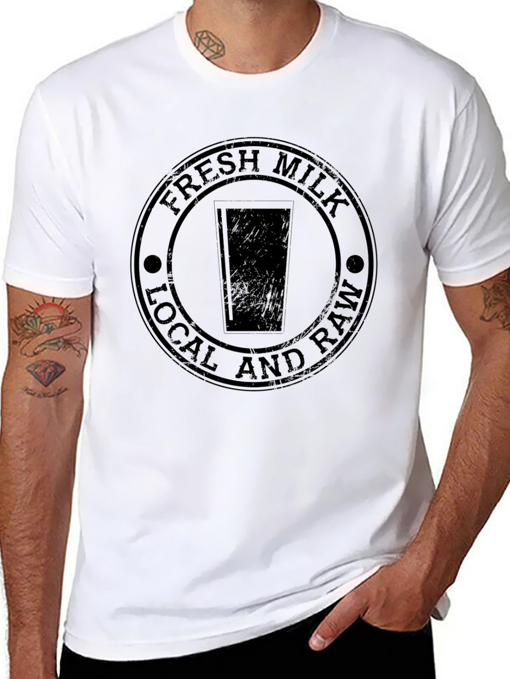 Fresh Milk Local & Raw Black Graphic Tee