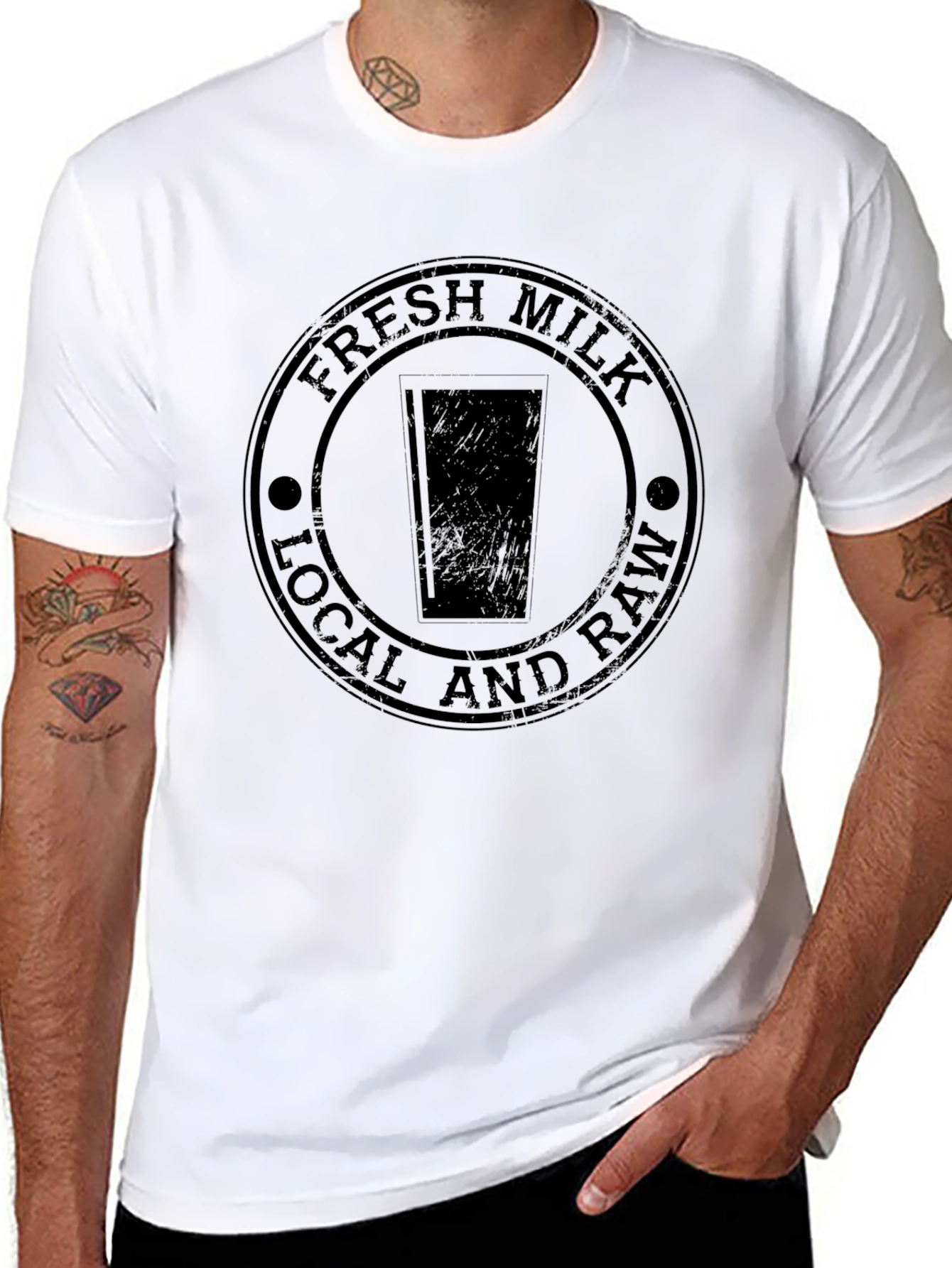 Fresh Milk Local & Raw Black Graphic Tee