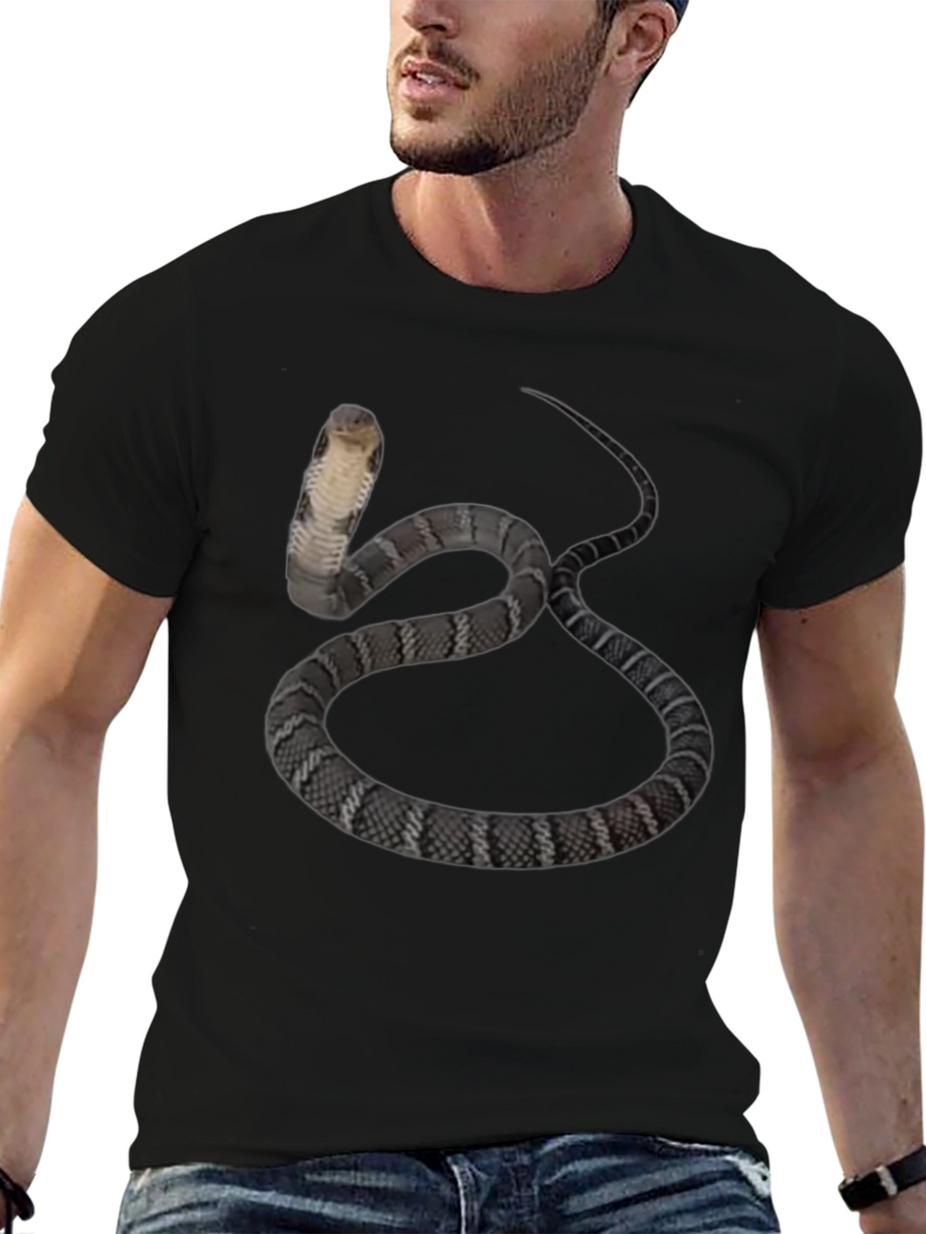 Cobra Snake Graphic Tee - Mens Black T-Shirt
