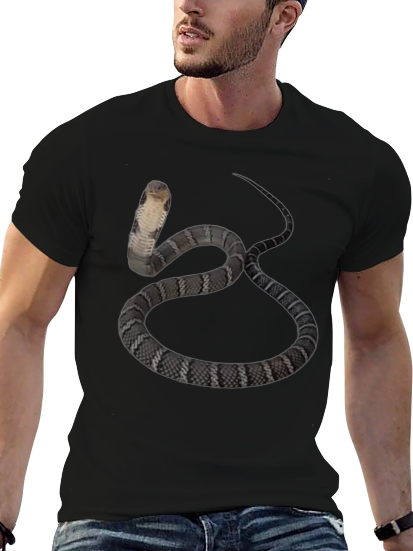 Cobra Snake Graphic Tee - Mens Black T-Shirt