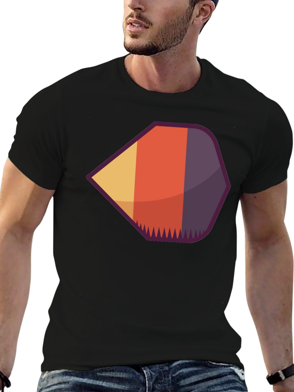 Geometric Retro Graphic Tee - Modern Casual Style