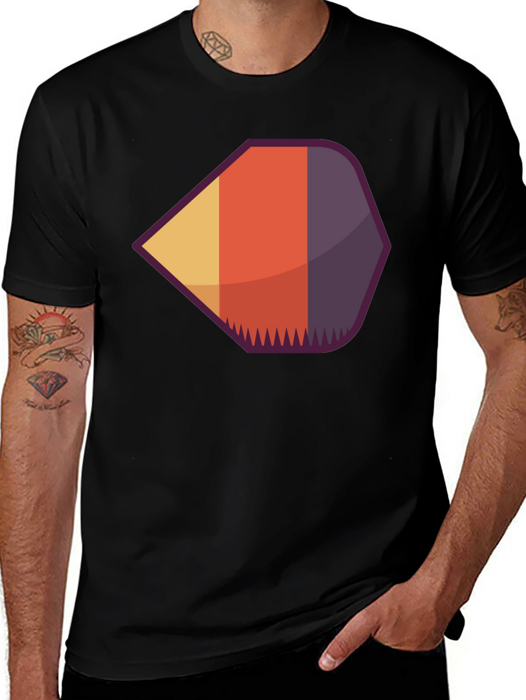 Geometric Retro Graphic Tee - Modern Casual Style
