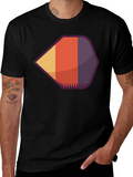 Geometric Retro Graphic Tee - Modern Casual Style